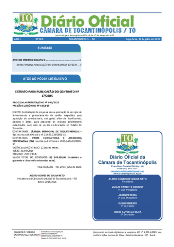 Diário Oficial - Edição 005